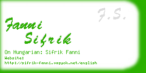 fanni sifrik business card